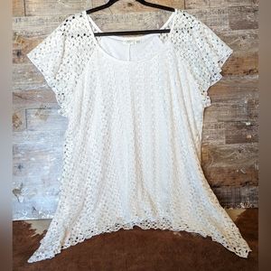 Cato Woman Sharkbite Lace Tunic With Lining
